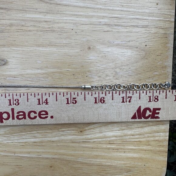 Brighton Pendant Necklace 16" Swarovski Crystal Silver Gold Tone Puffy Heart - Picture 11 of 11